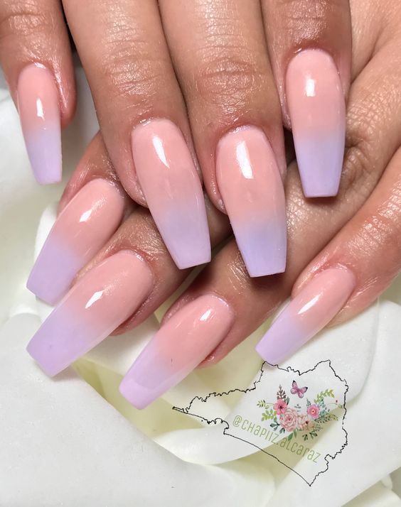 32 Trendy and Glamorous Ombre Coffin Nails for Your Inspiration; Ombre coffin nails; ombre nails; coffin nails; spring/summer/fall/winter nails.