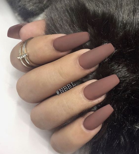 30+ Charming Matte Nail Designs To Try This Fall; Nail designs fall; matte nails for long or short nails; acrylic matte nails; coffin matte nails; round matte nails; ombre matte nails.