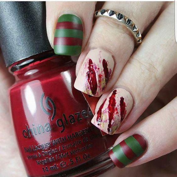 50 Cool and Creative Halloween Nails You’ll Try; Halloween Chevron Nails; Pumpkin Nails; Halloween Nail Art: Bats; Zombie nails,Skull nails, witch nails, spider nails.