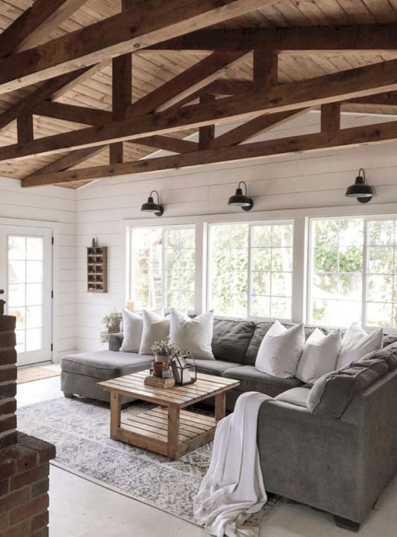 30 Beautiful Living Room Decor And Design Ideas; farmhouse living room; small space living room ideas; grey living room.