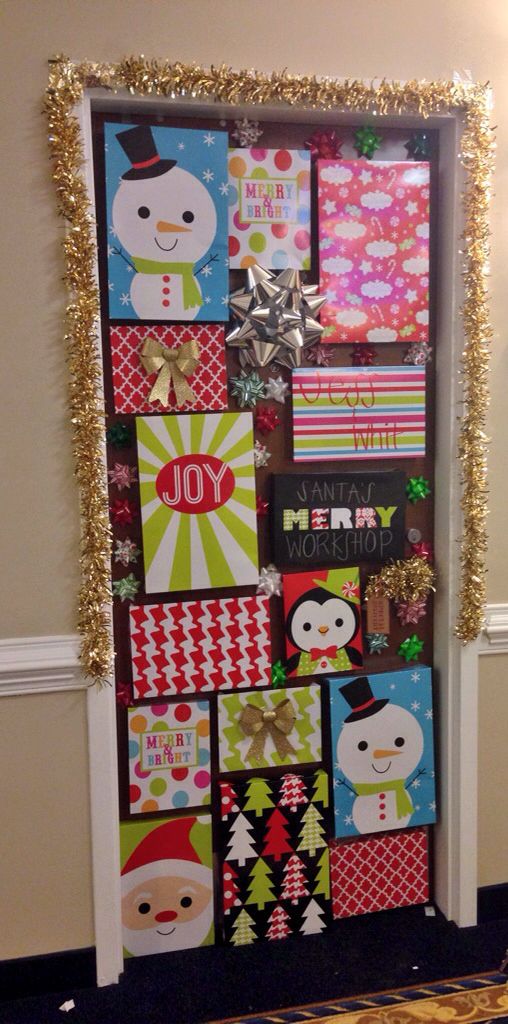 41 Cute Christmas Door Decoration Ideas for Your Holiday Inspiration; Nutcracker door decoration; Santa Door;Christmas office door decoration;Elf Christmas door decorating contest!