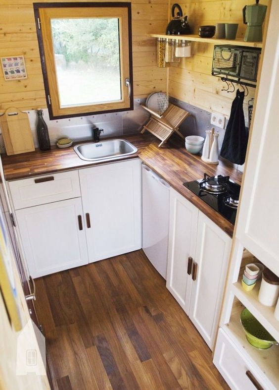 Tiny kitchen; small kitchen; kitchen ideas for small space; mini kitchen ideas; efficiency kitchen ideas; kitchen design small.